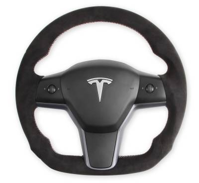 REKUDO Alcantara Wrapped Steering Wheel For 2017-2021 Tesla Model 3 & Y - Image 1