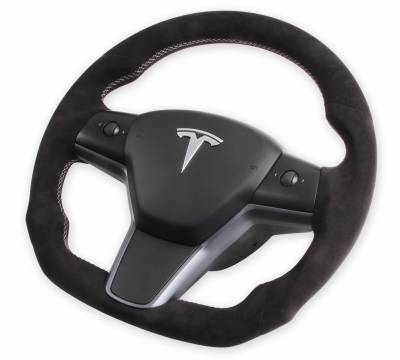 REKUDO Alcantara Wrapped Steering Wheel For 2017-2021 Tesla Model 3 & Y - Image 2