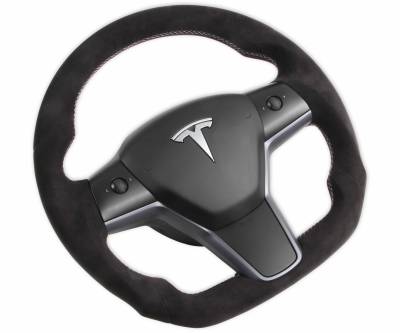 REKUDO Alcantara Wrapped Steering Wheel For 2017-2021 Tesla Model 3 & Y - Image 3