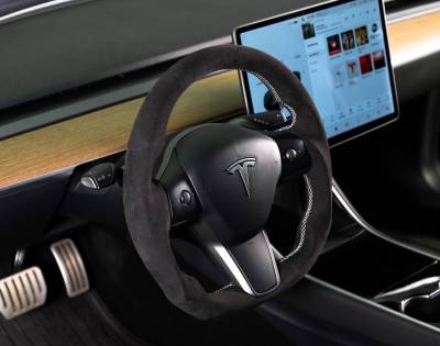 REKUDO Alcantara Wrapped Steering Wheel For 2017-2021 Tesla Model 3 & Y - Image 8