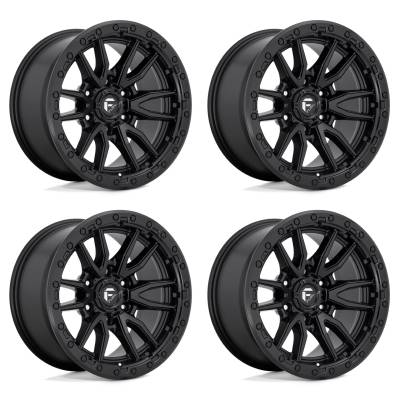 Fuel Off-Road Wheels - (4) 17x9 Fuel Rebel 6 Matte Black Wheels 6X139.7/6x5.5 D679 For Ford GM Toyota - Image 1