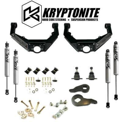 Kryptonite - Kryptonite Stage 3 Leveling Kit/Fox Shocks/Cam Bolts/Pins For 01-10 GM 2500/3500 - Image 1