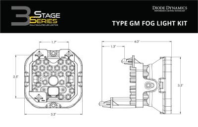 Diode Dynamics - Diode Dynamics SS3 3000K Amber Sport LED Fog Light Kit For 2015-2021 GM Colorado - Image 7