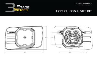 Diode Dynamics - Diode Dynamics SS3 White Sport LED Fog Light W/Backlight For 07-15 Chevy 1500 - Image 3