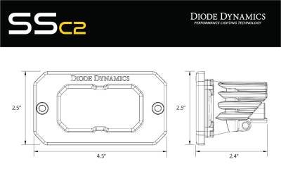 Diode Dynamics - Diode Dynamics SSC2 6000K White LED Pro Flush Mount Universal Reverse Light Kit - Image 2