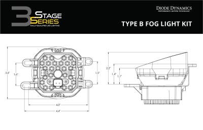 Diode Dynamics - Diode Dynamics SS3 6000K White Sport Type B LED Universal Driving Fog Light Kit - Image 3