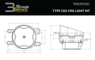 Diode Dynamics - Diode Dynamics SS3 Type CGX White Pro LED Universal Fog Light Kit W/ Backlight - Image 3