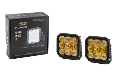 Diode Dynamics - Diode Dynamics Stage Series 5 3000K Amber Sport Universal LED Spot Light Pod Kit - Image 4