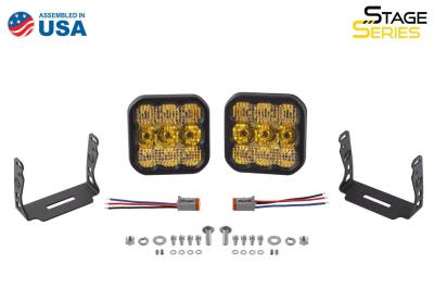 Diode Dynamics - Diode Dynamics Stage Series 5" Amber Sport Universal LED Combo Light Pod Kit - Image 2