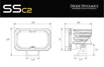 Diode Dynamics - Diode Dynamics SS2 Pro White Universal Combo Light Pod Set W/ Red Backlight - Image 3