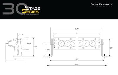 Diode Dynamics - Diode Dynamics Stage Series 30" SAE/DOT Amber LED Universal Flood Light Bar - Image 6