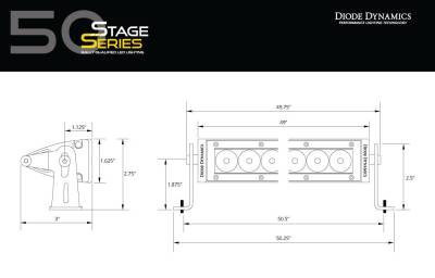 Diode Dynamics - Diode Dynamics Stage Series 50" SAE/DOT Amber LED Universal Driving Light Bar - Image 7
