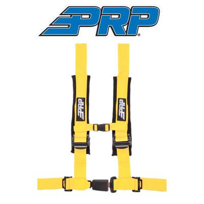 PRP 4.2 Yellow 4-Point Adjustable Harness 2" Belts/Sewn in Pads Auto Style Latch - Image 1