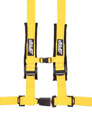 PRP 4.2 Yellow 4-Point Adjustable Harness 2" Belts/Sewn in Pads Auto Style Latch - Image 2