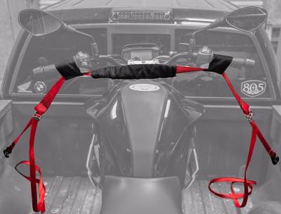 SpeedStrap - SpeedStrap Red Motorcycle Handlebar Cam-Lock Tie-Down W/ Snap S-Hooks - Image 2