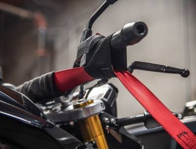 SpeedStrap - SpeedStrap Red Motorcycle Handlebar Cam-Lock Tie-Down W/ Snap S-Hooks - Image 5