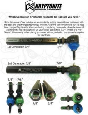 Kryptonite - 1st Gen 3/4" Kryptonite Replacement Outer Tie Rod End For 01-10 GMC/Chevy Trucks - Image 4
