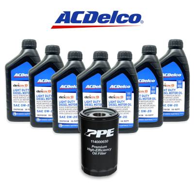 PPE - ACDelco 0W-20 Oil Change Kit PPE Filter For 2021+ Chevy Silverado/Suburban/Tahoe 3.0L Duramax - Image 1