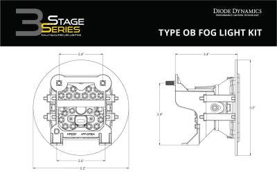 Diode Dynamics - Diode Dynamics SS3 Type OB Amber Pro LED Fog Light Kit For 05-19 Subaru Outback - Image 4
