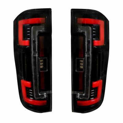 Recon Lighting - Recon Dual U-Bar Smoked Lens OLED Tail Lights For 2017-2019 Ford 6.7L Super Duty - Image 1