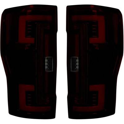 Recon Lighting - Recon Dual U-Bar Dark Red Lens OLED Tail Lights For 2017-2019 Ford Super Duty - Image 1
