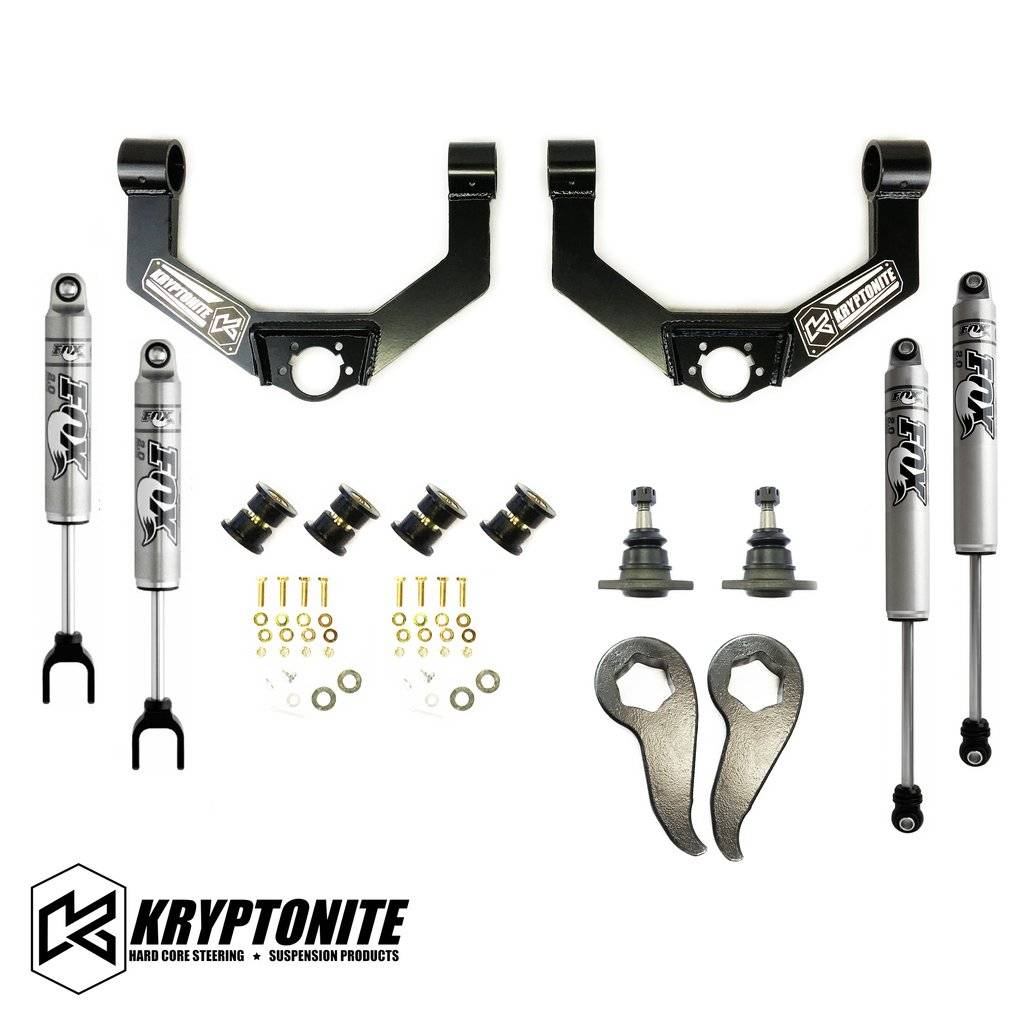 Image of Kryptonite Stage 3 Leveling Kit W/ Fox 2.0 Shocks For 20-23 GM 2500HD 3500HD