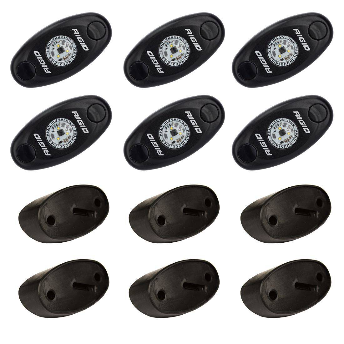 Image of Rigid Industries Rock Light Kit Cool White Set of 6 Lights A-Series 400253