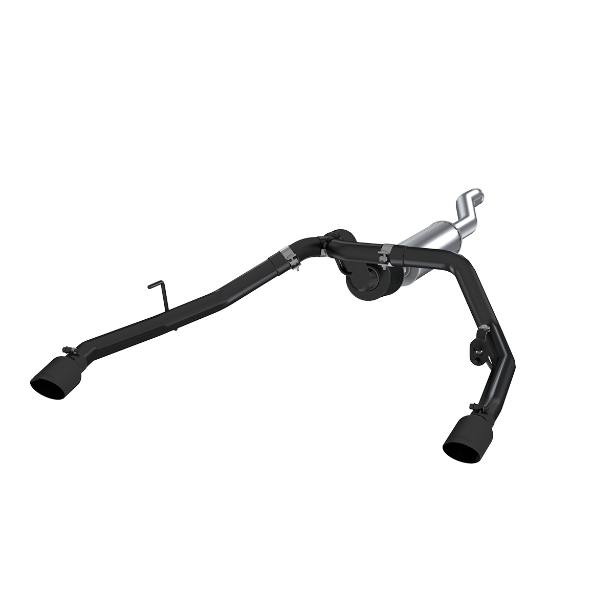Image of MBRP Jeep 2.5 Inch Cat Back Exhaust System Dual Rear Exit Black Series For 20-20 Jeep Gladiator 3.6L S5538BLK