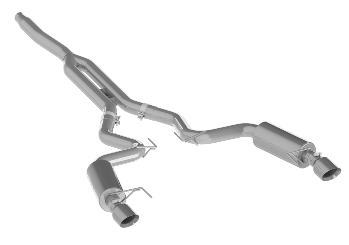 Image of MBRP 3 Inch Cat Back Exhaust System For 15-20 Ford Mustang 2.3 EcoBoost No Convertible Dual Split Rear Street Version 4.5 Inch Tips Aluminized Steel S7274AL