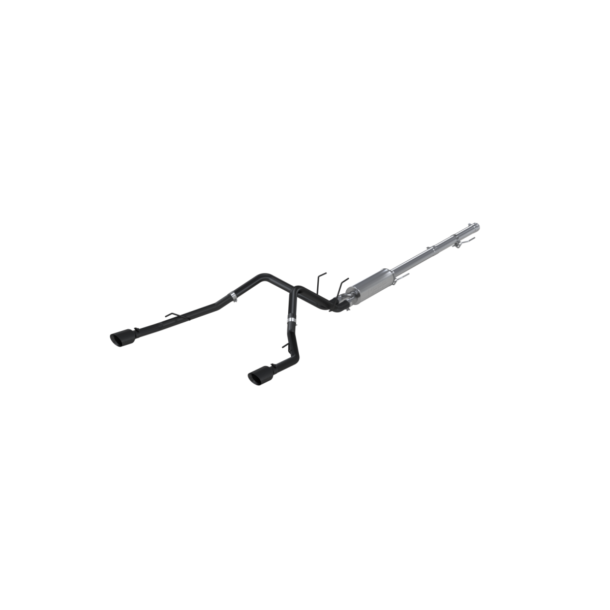 Image of MBRP Cat Back Exhaust System Dual Split Rear Black Coated Through Stock Bumper For 09-18 RAM 1500 5.7L 19-19 RAM 1500 Classic S5146BLK