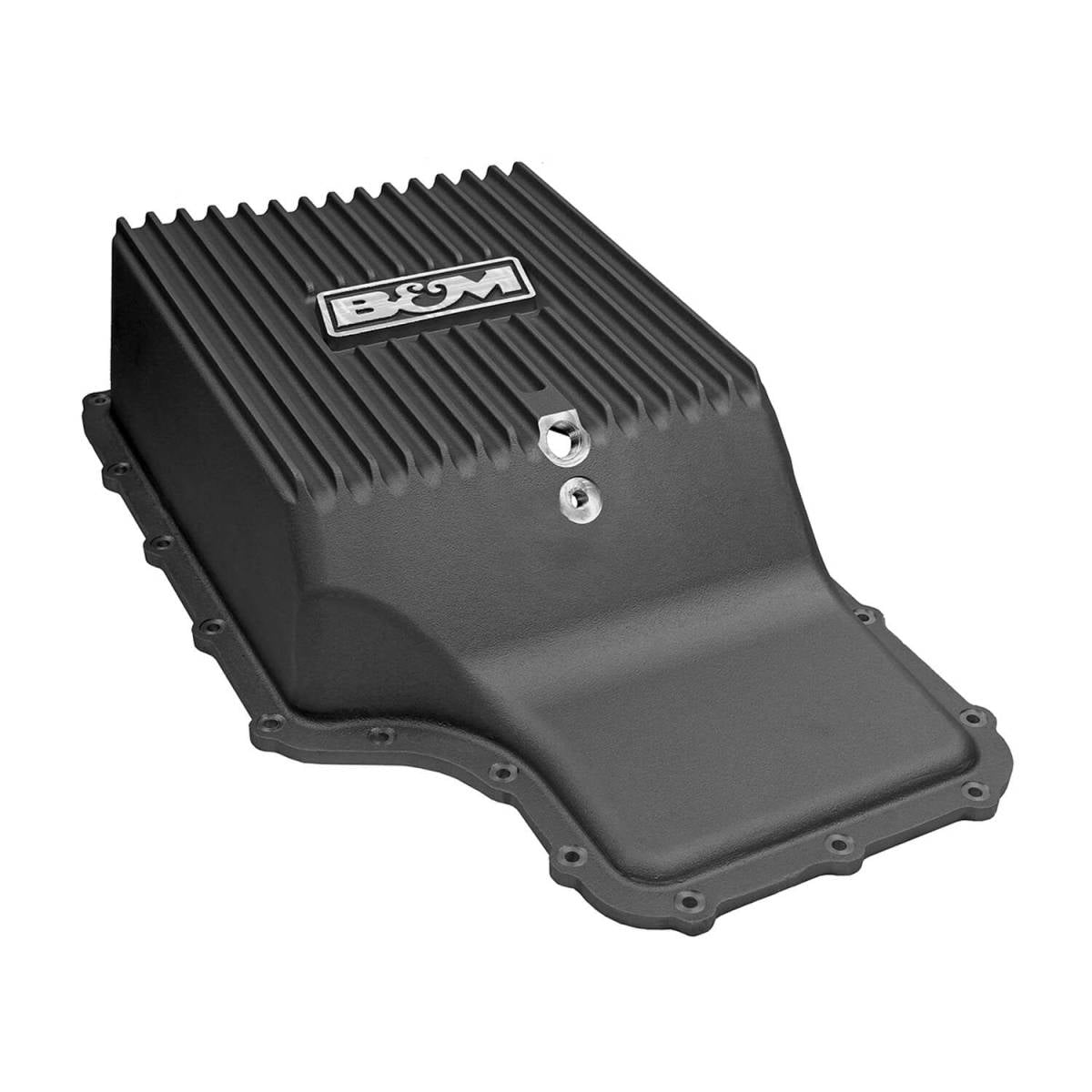 Image of B&M Hi-Tek Deep 6R140 Transmission Pan - Black For 11-21 6.7 Powerstroke