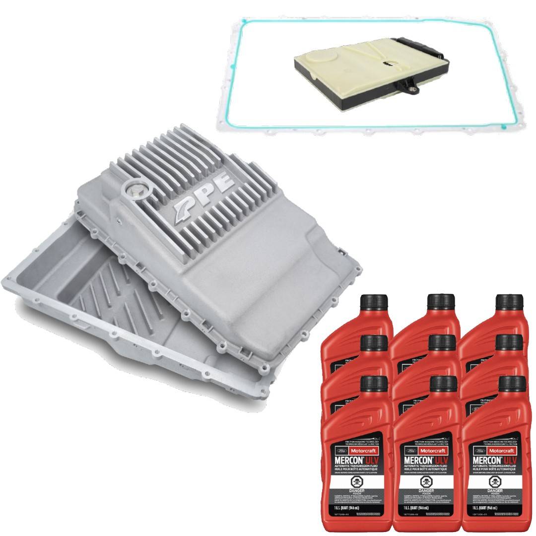 Image of 10R80 Motorcraft Transmission Service Kit & PPE Raw Deep Pan For 17+ Ford F-150