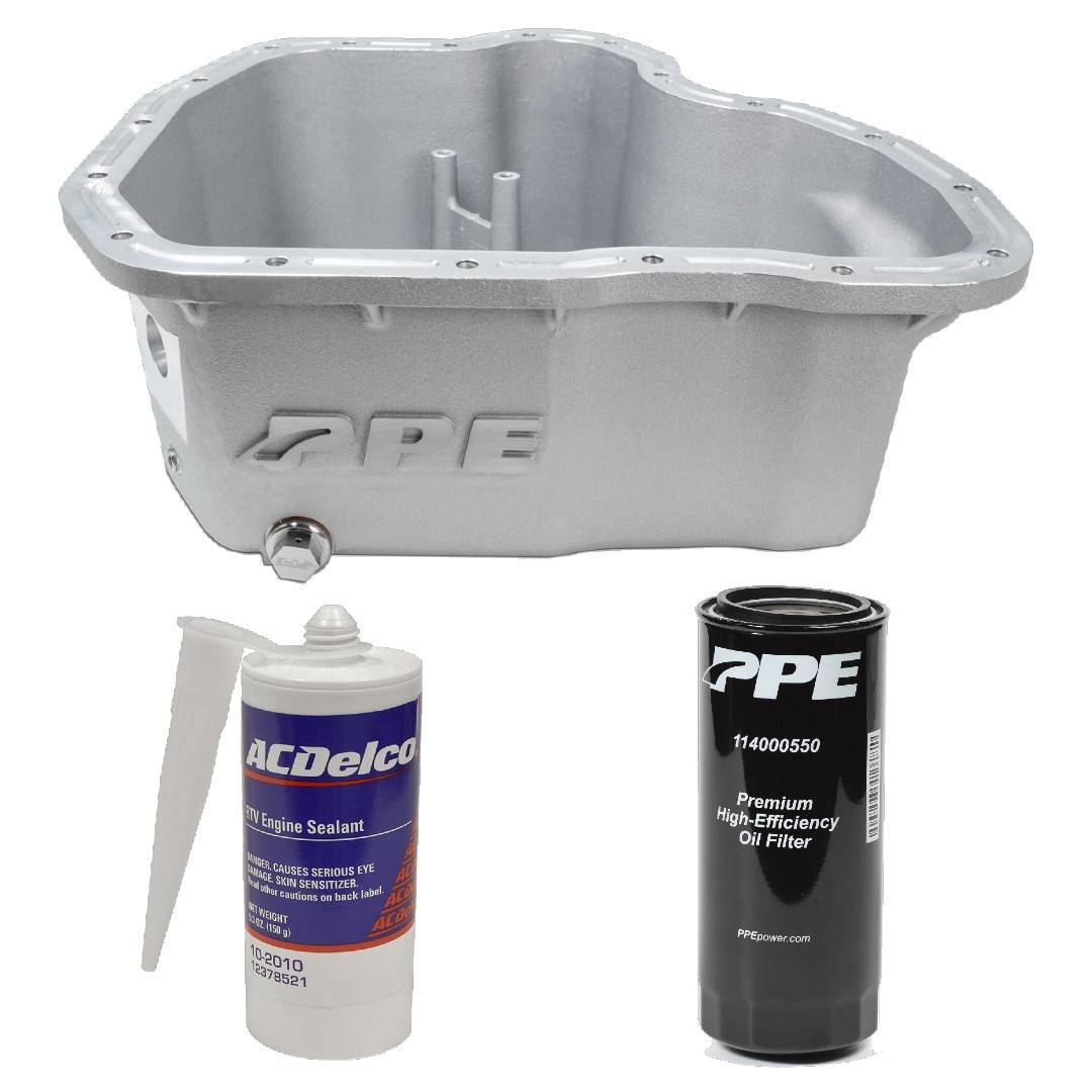 Image of PPE Raw Deep Oil Pan & Filter With ACDelco RTV Sealant For 11-16 6.6L Duramax