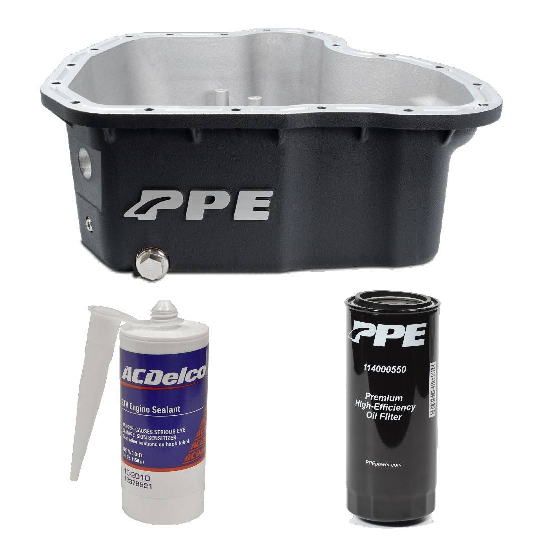 Image of PPE Black Deep Oil Pan & Filter With ACDelco RTV Sealant For 11-16 6.6L Duramax