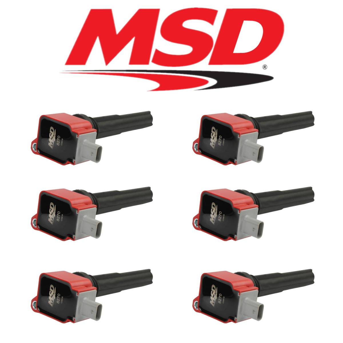 Image of MSD (6) Red Ignition Coils For 2017-2020 F-150/Raptor/Expedition 3.5L Ecoboost