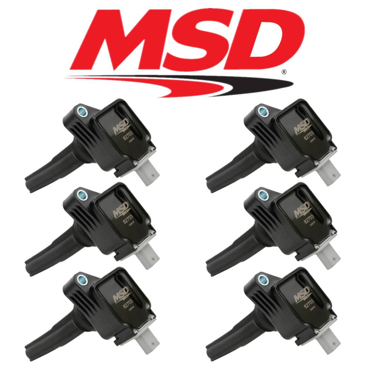 Image of MSD (6) Black Ignition Coils For 2017-2020 F-150/Raptor/Expedition 3.5L Ecoboost