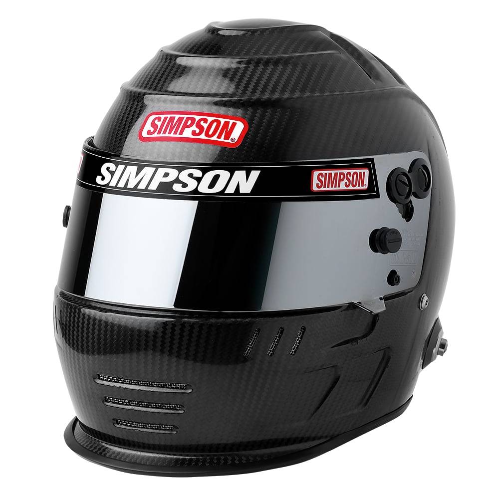 Image of Simpson Racing Speedway Shark Racing Helmet Carbon Fiber - 7 1/2 - DOT/SNELL